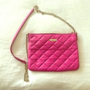 Pink quilted leather Kate Spade crossbody